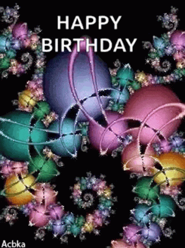 Happy Birthday In Hawaiian Floral GIF