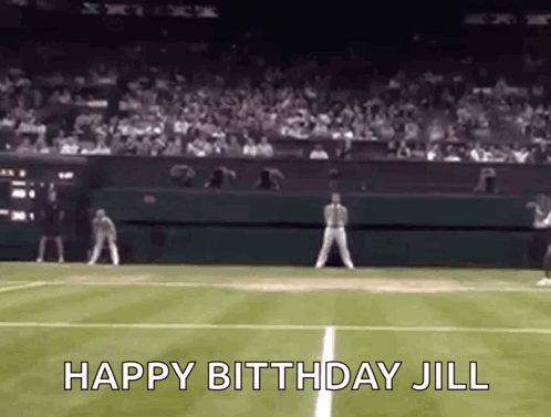 Happy Birthday Jill on Tennis Court