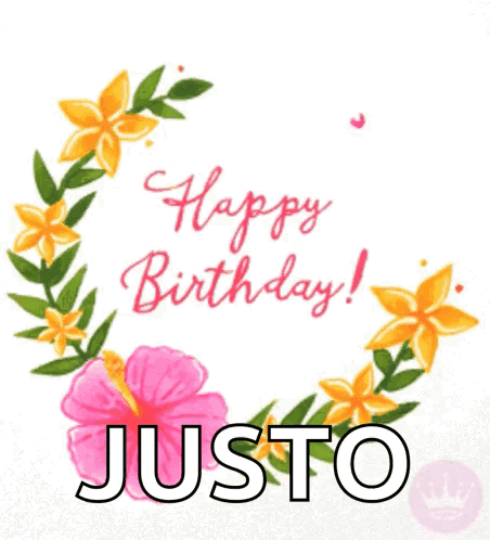Happy Birthday Justo Floral Card