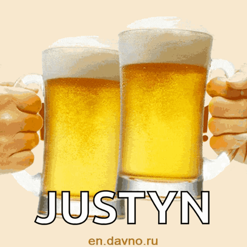 Happy Birthday Justyn Greeting Card with Two Beers