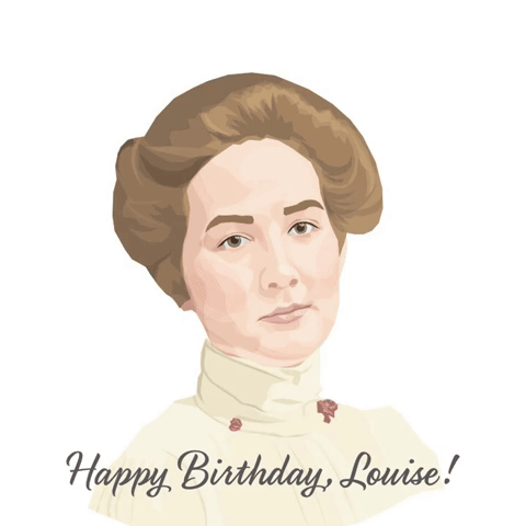 Happy Birthday Lady Pastel Portrait GIF