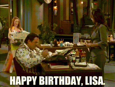 Happy Birthday Lisa Giving Present GIF