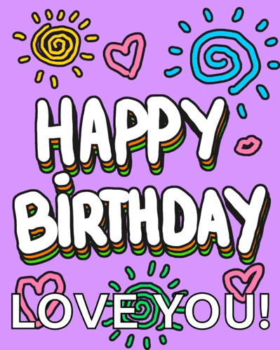 Happy Birthday Love You Purple Background