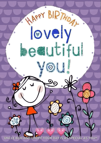 Happy Birthday Lovely Beautiful You Card GIF