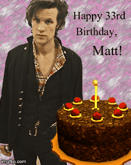 Happy Birthday Matt Flying Topping Design GIF