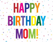 Happy Birthday Mom Colorful Text And Dots GIF