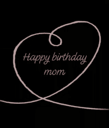 Happy Birthday Mom Heart Shape Line GIF