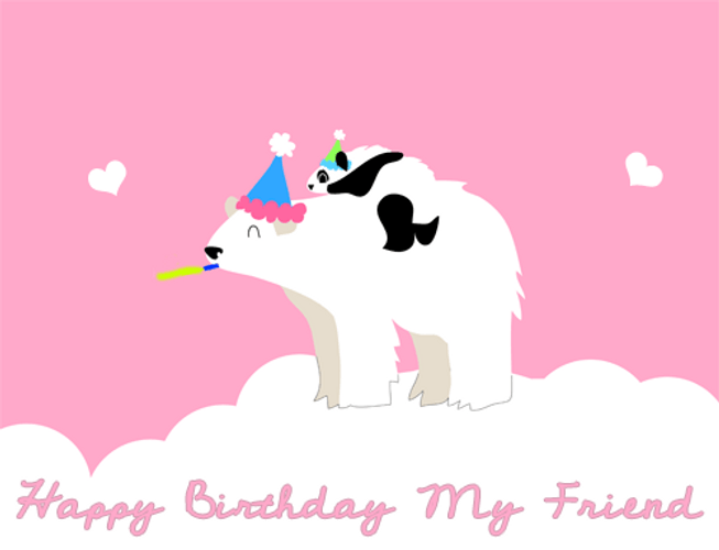 Happy Birthday My Friend Bear And Panda GIF