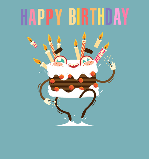 Happy Birthday My Friend Cartoon Cake GIF