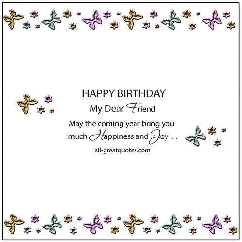 Happy Birthday My Friend Colorful Butterfly GIF