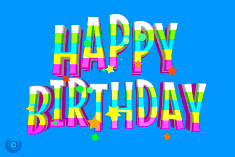Happy Birthday My Friend Colorful Text GIF