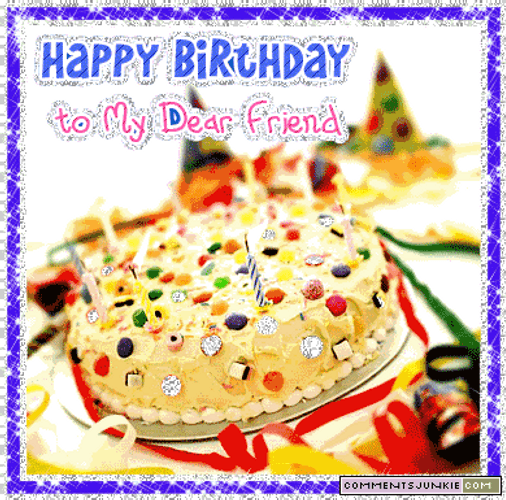 Happy Birthday My Friend Yummy Cake GIF