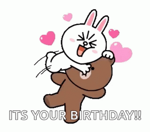 Happy Birthday My Love Cony Brown Hugging GIF