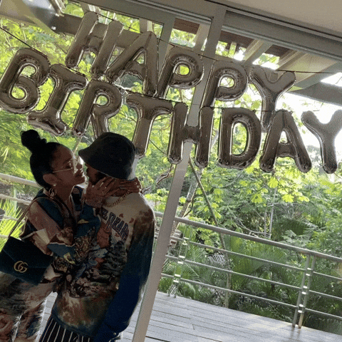 Happy Birthday My Love Sweet Kissing Couple GIF
