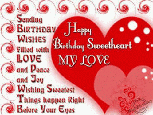 Happy Birthday My Love Sweet Text Design GIF