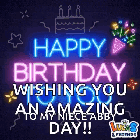 Happy Birthday Neon Sign for Abby