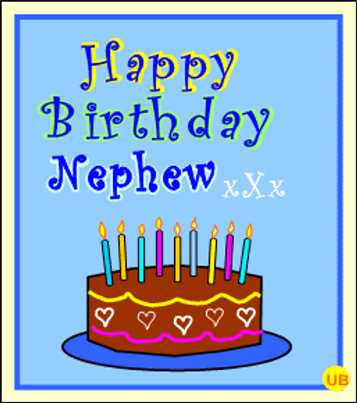 Happy Birthday Nephew Celebration Cake Greeting GIF | GIFDB.com