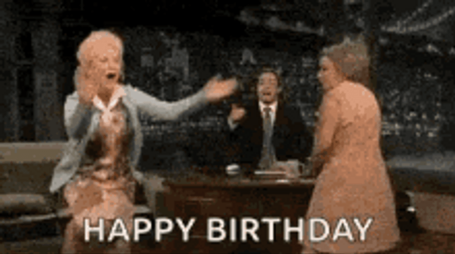Happy Birthday Old Ladies Dancing Jimmy Fallon Show GIF