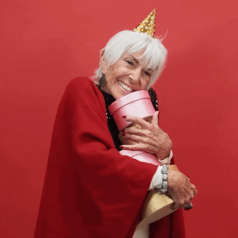 Happy Birthday Old Man Holding Gifts GIF