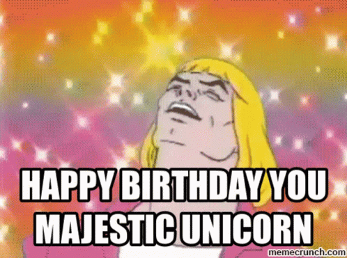 Happy Birthday Old Man Majestic Unicorn GIF
