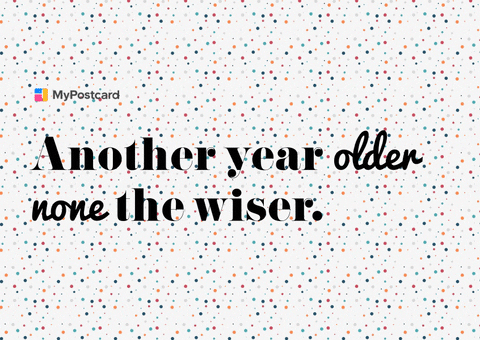 Happy Birthday Old Man Postcard GIF
