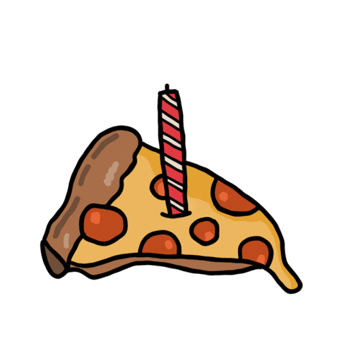 Happy Birthday Pizza With Candle GIF