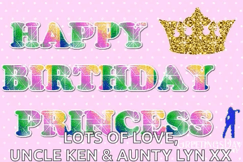 Happy Birthday Princess Lots Of Love Uncle Ken And Aunty Lynn Xx GIF