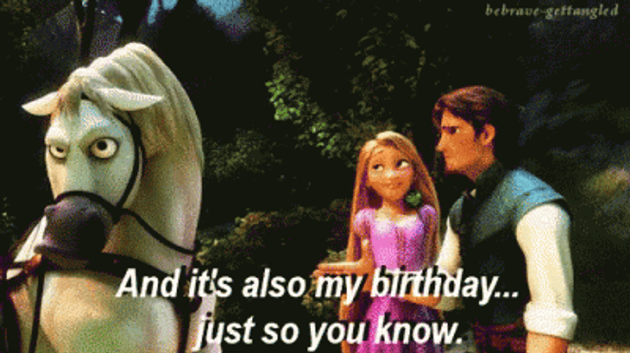Happy Birthday Princess Rapunzel Flynn Rider Tangled GIF