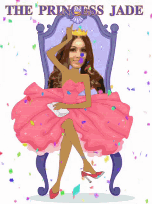 Happy Birthday Princess Tiara Throne Confetti GIF
