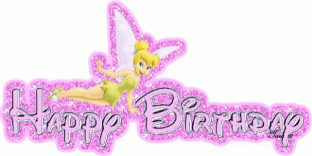 Happy Birthday Princess Tinker Bell Glitters Greeting GIF