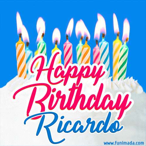 Happy Birthday Ricardo Balloon Background GIF 