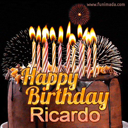 Happy Birthday Ricardo Chocolate Cake GIF
