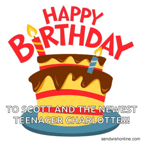 Happy Birthday Scott Newest Teenager Charlotte Cake Card