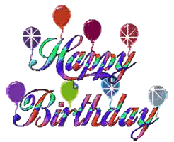 Happy Birthday Sign with Balloons and Candy