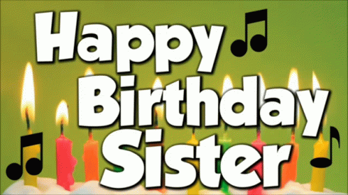 Simple Happy Birthday Sis Candle GIF