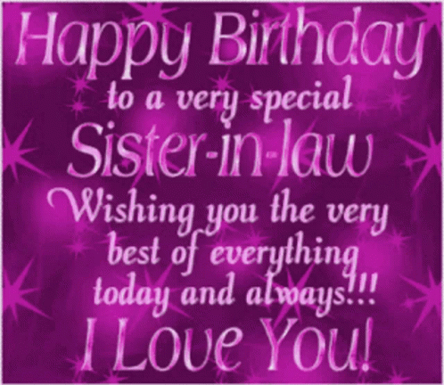 Purple Shining Happy Birthday Sis Messag GIF