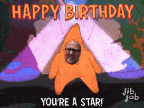 Happy Birthday Sister Funny Meme Star With Face GIF