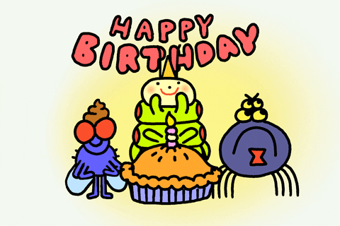 Happy Birthday Sister In Law Funny Cartoon Cupcake Meme GIF