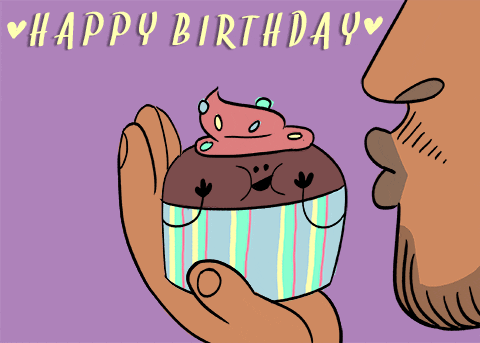 Happy Birthday Sister In Law Funny Cupcake Kiss Meme GIF