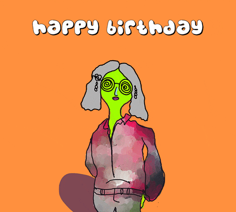 Happy Birthday Sister In Law Funny Nerdy Cartoon Meme GIF