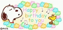 Happy Birthday Snoopy 206 X 100 Gif GIF
