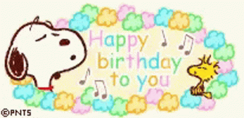Happy Birthday Snoopy 498 X 241 Gif GIF