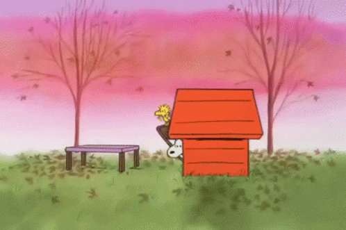 Happy Birthday Snoopy Setting Up Chairs GIF