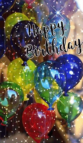Happy Birthday Son Assorted Colors Balloon GIF