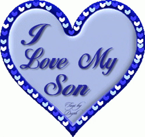 Happy Birthday Son Blue Heart GIF