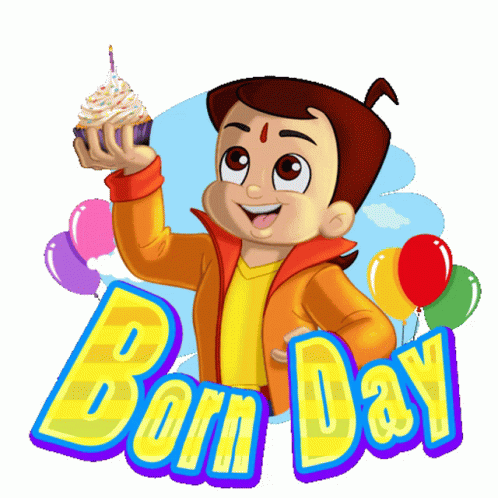 Happy Birthday Son Boy Holding Cupcake GIF