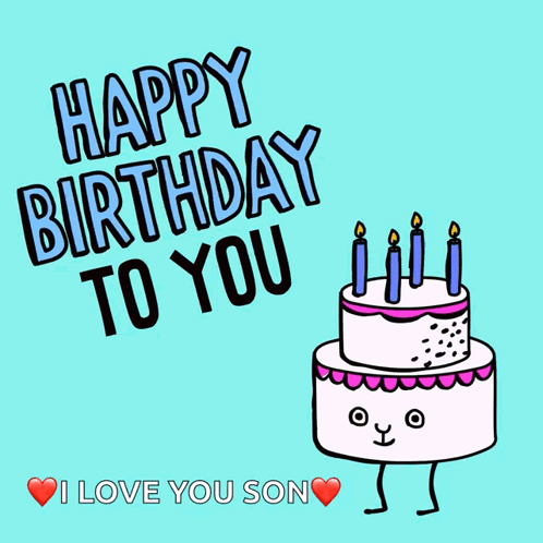 Happy Birthday Son Cake Dancing GIF