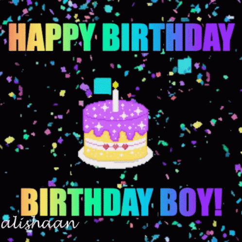 Happy Birthday Son Confetti Falling GIF