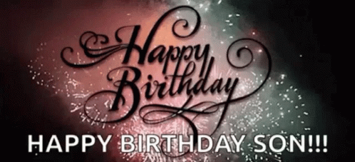 Happy Birthday Son Fireworks GIF