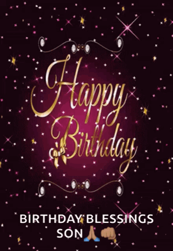 Happy Birthday Son Glitters Shining GIF